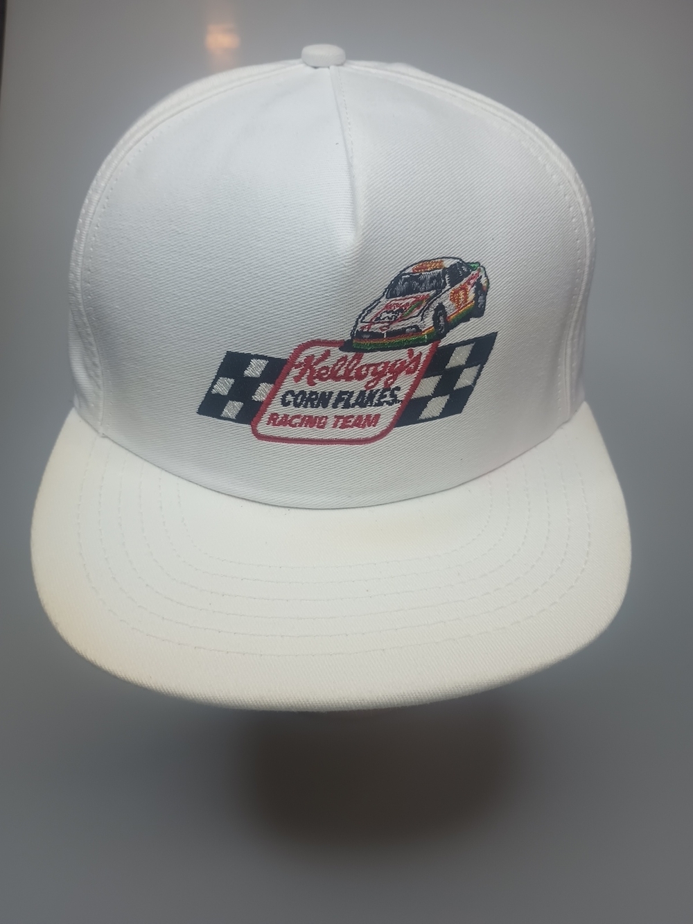 Vintage Kellogg's White Racing Team Embroidered Snapback Hat